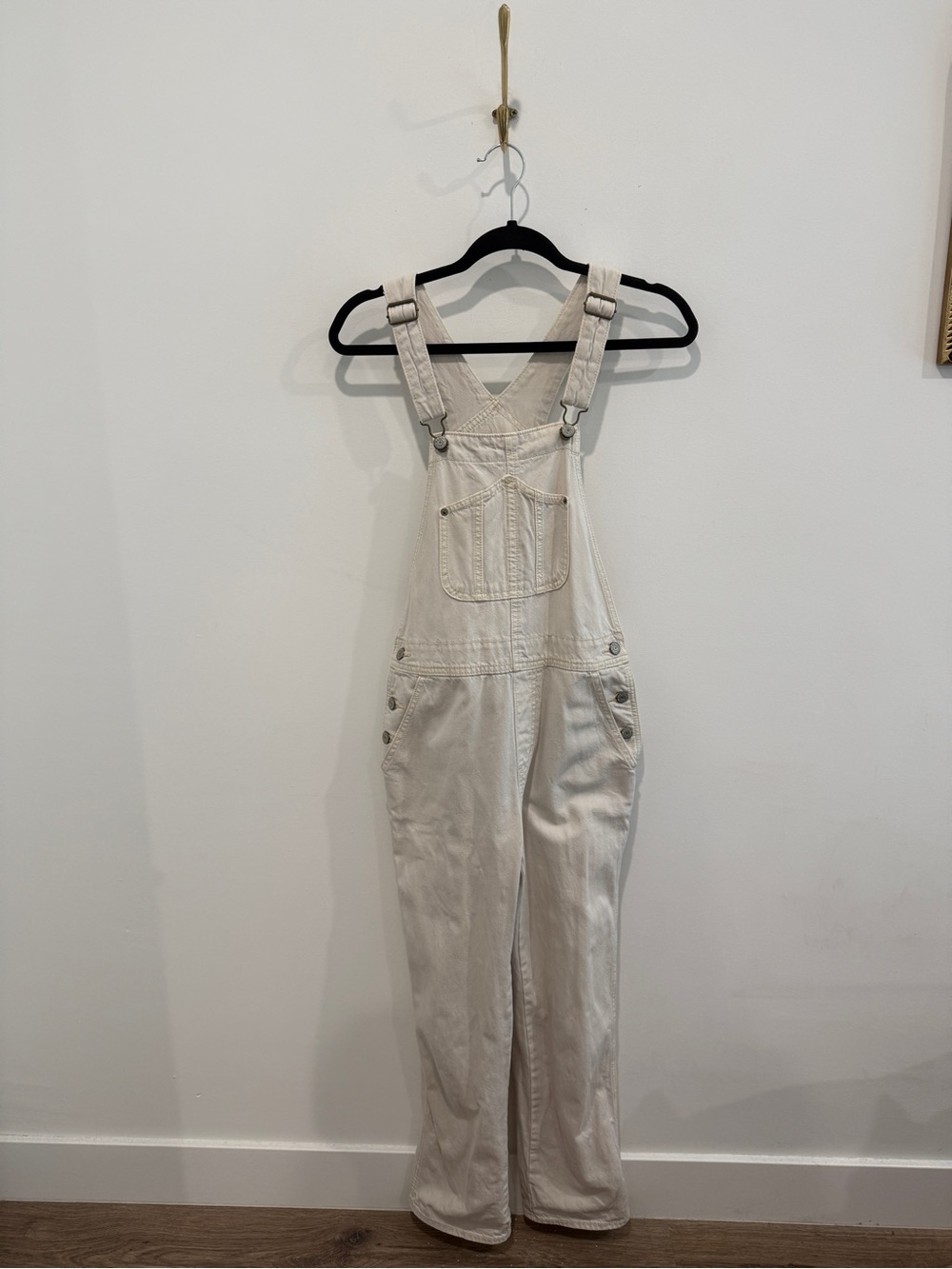 Old Navy Cream Denim Overalls - Straight Leg Bib Jeans